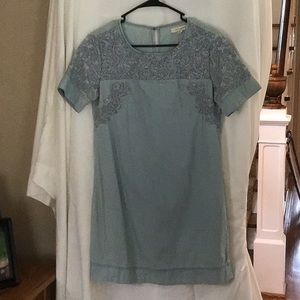 Blue embroidered dress